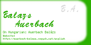 balazs auerbach business card